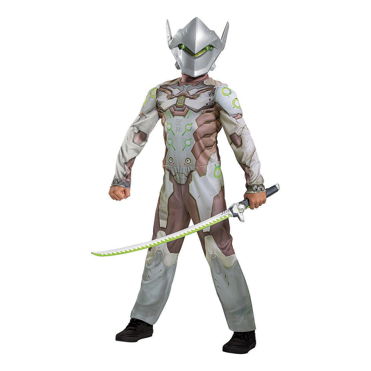 Genji Classic Costume Overwatch Child Ninja Grey Jumpsuit with Mask